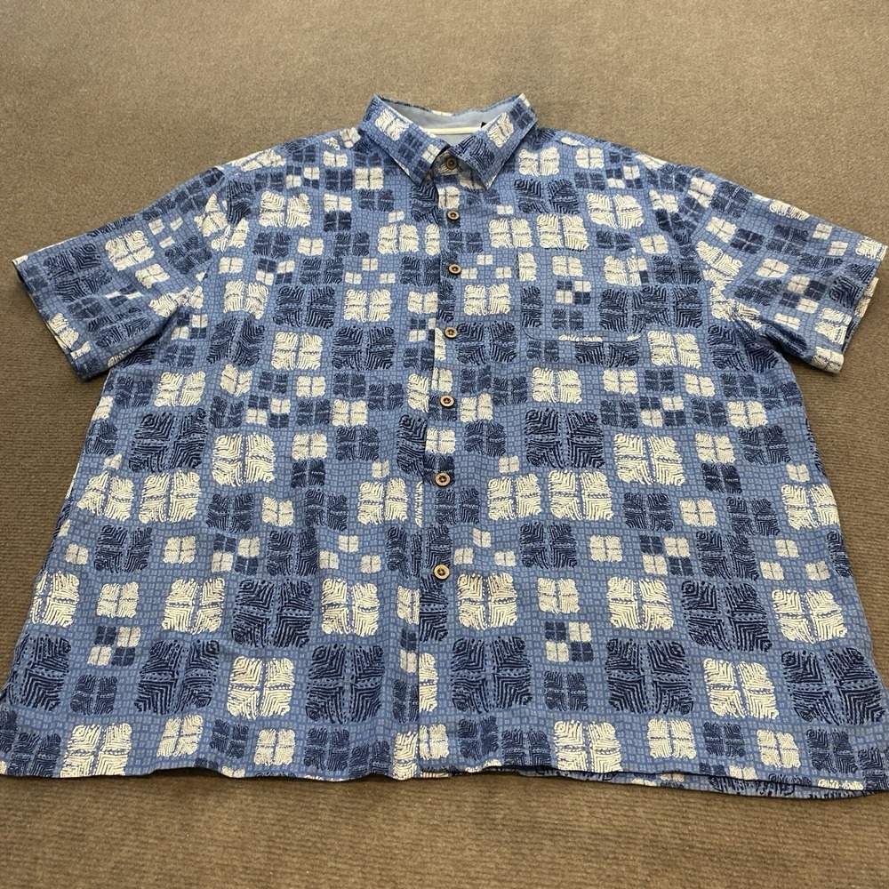 Nat Nast Silk Blend Camp Shirt Mens‎ XL Geometric Beach Button Up Casual Bowling